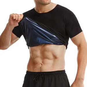 Men Sauna Sweat Short Sleeves Heat Trapping Shirts