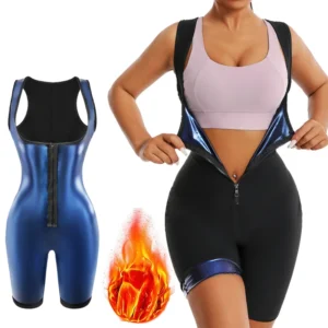 Women Hot Thermo Sauna Bodysuit One Piece Jumpsuit